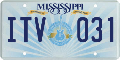MS license plate ITV031