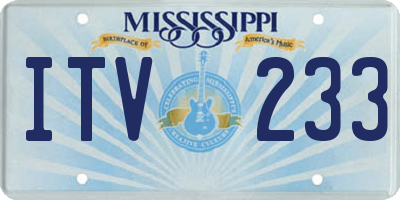 MS license plate ITV233
