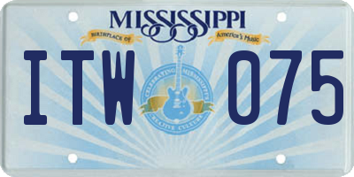 MS license plate ITW075