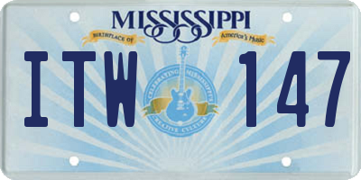 MS license plate ITW147