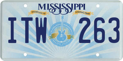 MS license plate ITW263