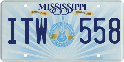 MS license plate ITW558