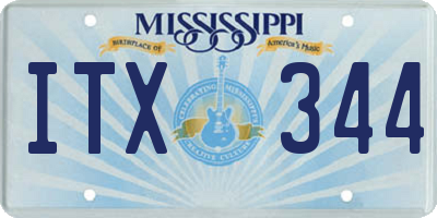 MS license plate ITX344
