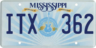 MS license plate ITX362
