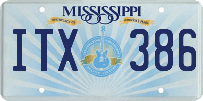 MS license plate ITX386