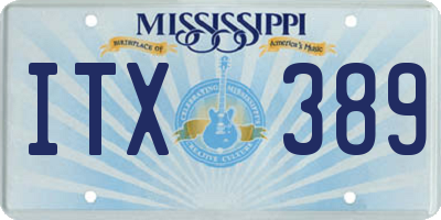 MS license plate ITX389