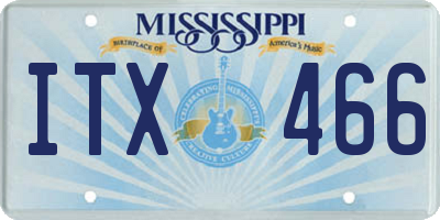 MS license plate ITX466