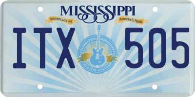 MS license plate ITX505
