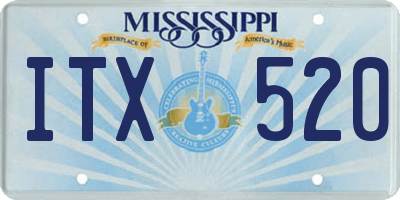 MS license plate ITX520