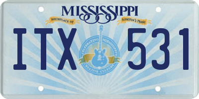 MS license plate ITX531