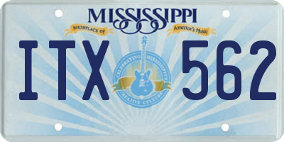 MS license plate ITX562