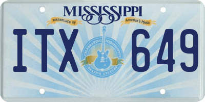 MS license plate ITX649