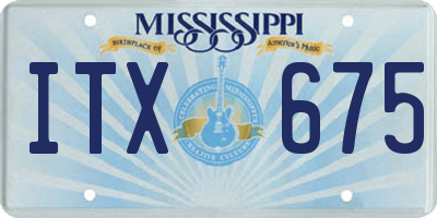 MS license plate ITX675