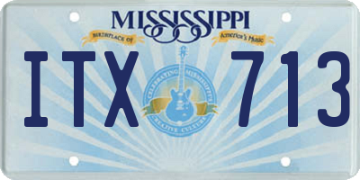 MS license plate ITX713