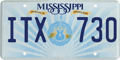 MS license plate ITX730