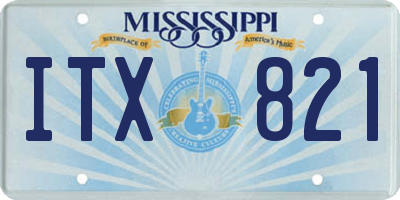 MS license plate ITX821