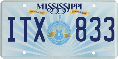 MS license plate ITX833