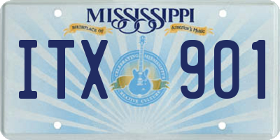 MS license plate ITX901
