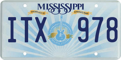 MS license plate ITX978