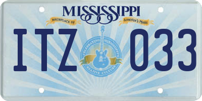 MS license plate ITZ033