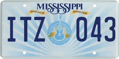 MS license plate ITZ043