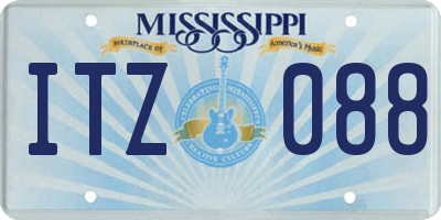 MS license plate ITZ088
