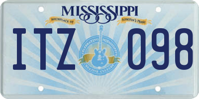 MS license plate ITZ098