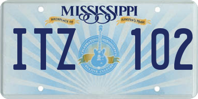 MS license plate ITZ102