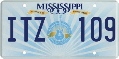 MS license plate ITZ109