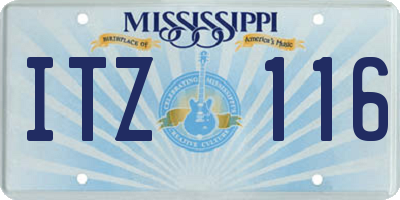 MS license plate ITZ116