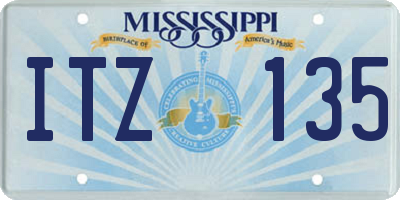 MS license plate ITZ135