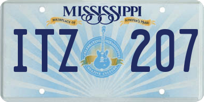 MS license plate ITZ207