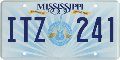 MS license plate ITZ241