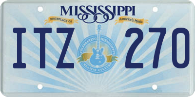 MS license plate ITZ270