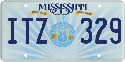MS license plate ITZ329