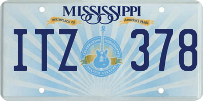 MS license plate ITZ378