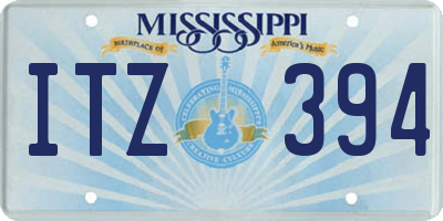 MS license plate ITZ394