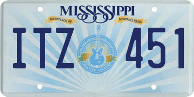 MS license plate ITZ451