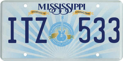 MS license plate ITZ533