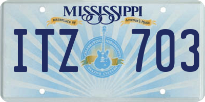 MS license plate ITZ703