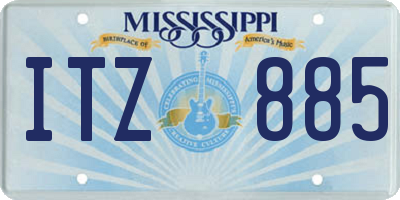 MS license plate ITZ885