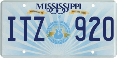 MS license plate ITZ920