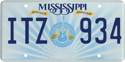 MS license plate ITZ934