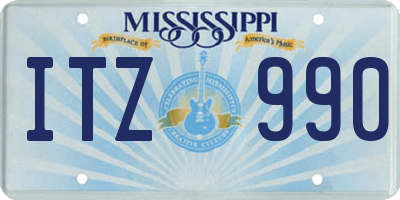 MS license plate ITZ990