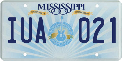 MS license plate IUA021