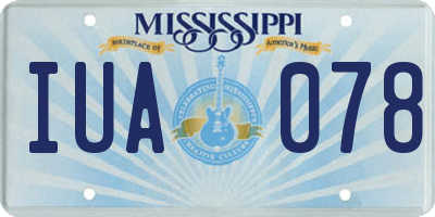 MS license plate IUA078