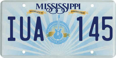 MS license plate IUA145