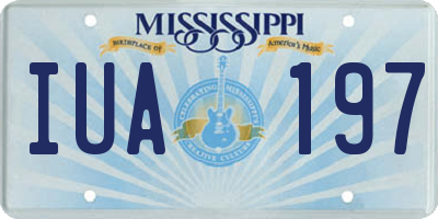 MS license plate IUA197