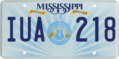 MS license plate IUA218
