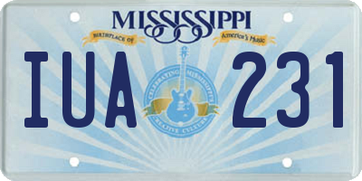 MS license plate IUA231